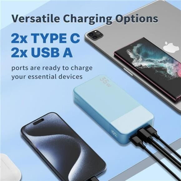 20000mAh fast charging power bank portable battery pack with USB C display - Picture 4 of 7